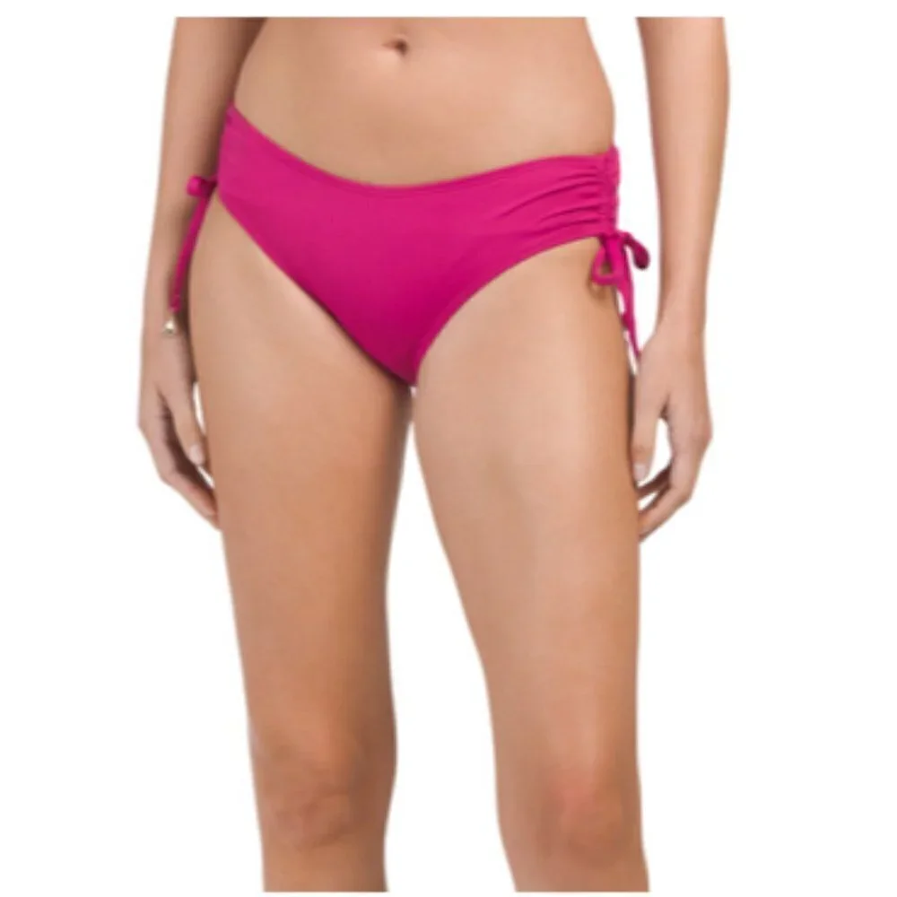 Anne Cole Women's XL Alex Bikini Bottom Berry Pink‎ Rusched Sides NWT